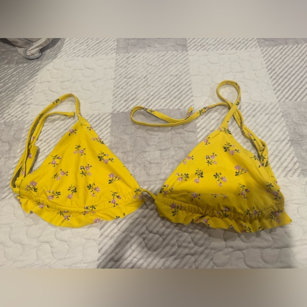 Aerie Printed Ruffle Triangle Bikini Top - Picture 6 of 6